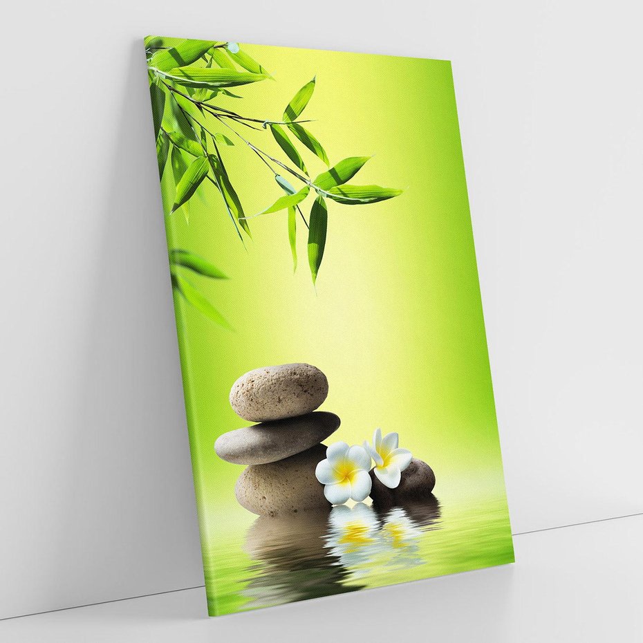 Obraz na płótnie 70x100 - Relaksacyjne SPA: Kamienie i bambus - SPA, kamienie