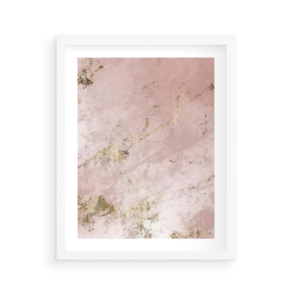 Plakat w ramie 40x50 - Piękno w Szczegółach - marmur, złoto - rama biała