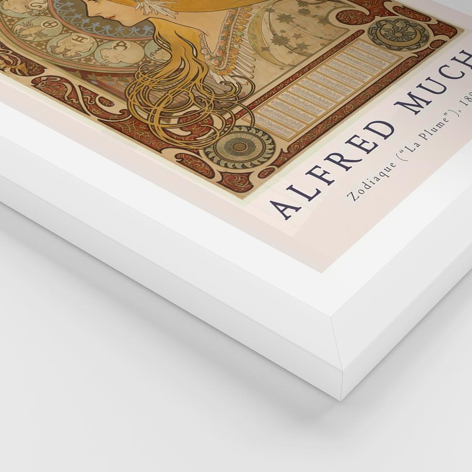 Plakat w ramie 30x40 - Mucha: Reprodukcja i Typografia na Plakacie - reprodukcja, alfons mucha - rama biała