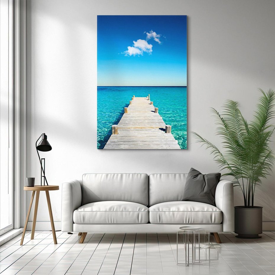 Obraz na płótnie 50x70 - Letnie Morskie Uczucie - morze, pomost
