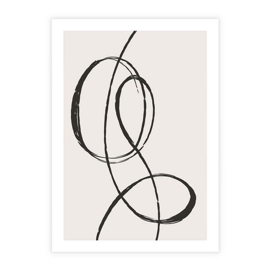 Plakat bez ramy 50x70 - Zaklęte Linie - abstrakcyjne szkicowane linie, minimalizm