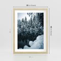 Plakat w ramie 30x40 - Zima nad Jeziorem - krajobraz zimowy, jezioro - rama drewno