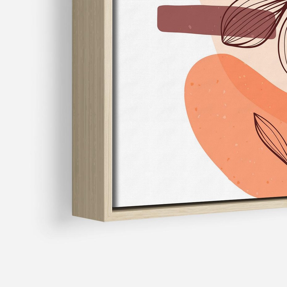 Obraz w ramie 80x80 - Migocące Odbicia Kwiatów - abstrakcyjna sztuka, plamy - rama drewno