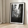 Plakat bez ramy 21x30 - Ukryta Uliczka - czarno białe zdjęcie, schody