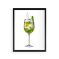 Plakat w ramie 30x40 - Limonkowy drink w letnim stylu - drink, limonka - rama czarna
