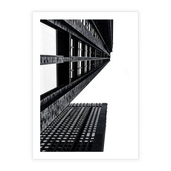 Plakat bez ramy 21x30 - Geometryczna Asymetria - architektura, czarno białe zdjęcie