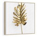 Obraz w ramie 50x50 - Ponadczasowy Urok - złote, liście - rama drewno