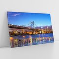 Obraz na płótnie 70x50 - Zachód słońca na moście w Filadelfii - Filadelfia, most