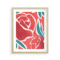 Plakat w ramie 40x50 - Rozkwitające Kształty - nowoczesny plakat, abstrakcyjne róże - rama drewno