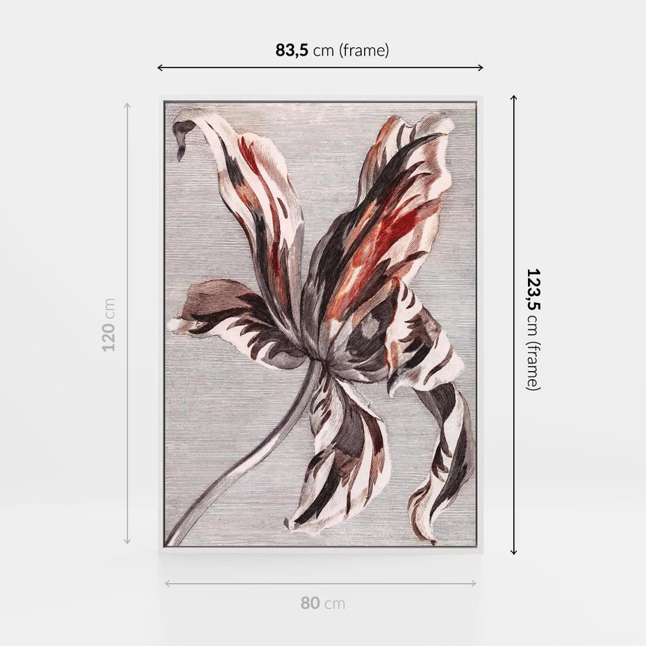 Obraz w ramie 80x120 - Graficzna Elegancja - nowoczesna sztuka, grafika - rama biała