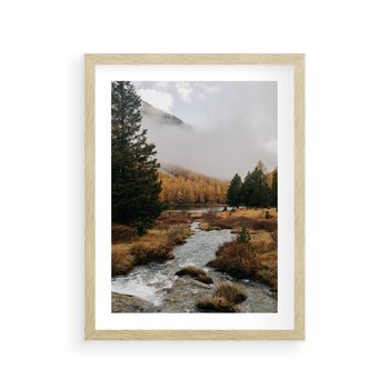 Plakat w ramie 40x50 - W Górskiej Dolinie - artystyczna fotografia, las - rama drewno