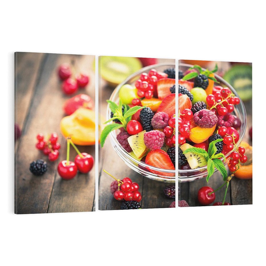 Obraz na płótnie 120x80 - Kulinarne rozkosze - miska, owoce