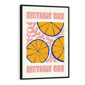 Obraz w ramie 70x100 - Podróżne Wizje - typografia, cytryny - rama czarna