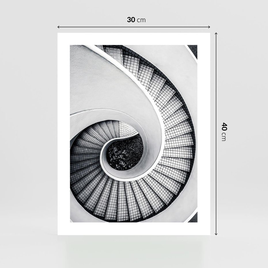 Plakat bez ramy 30x40 - Nowoczesne Schody: Kręcone Piękno - nowoczesna architektura, kręcone schody