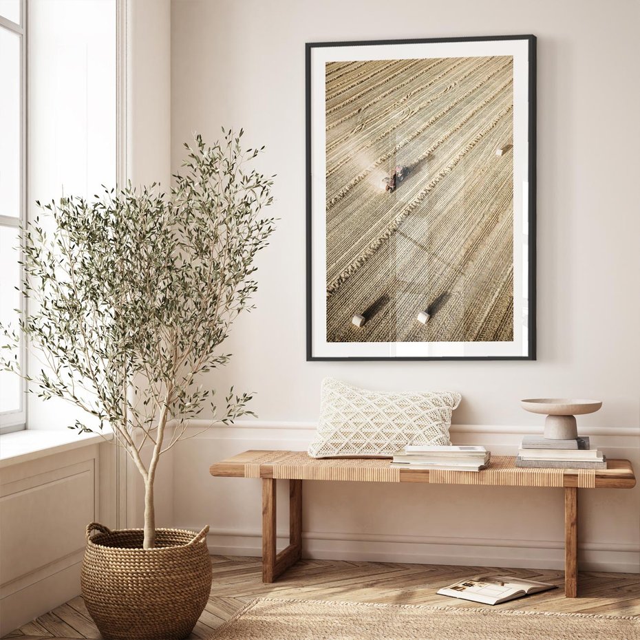 Plakat bez ramy 50x70 - Rolnicza Praca - pole, traktor