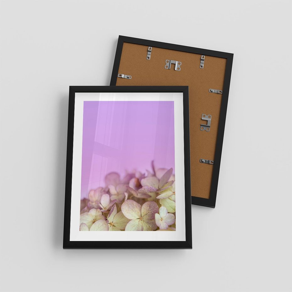 Plakat w ramie 30x40 - Kwiatowa Uroda - kwiaty, hortensje - rama czarna