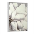 Obraz w ramie 50x70 - Tekstura Kwiatu - białe kwiaty, duży kwiat - rama biała