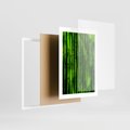 Plakat w ramie 30x40 - Bambusowy urok zielonej harmonii - bambus, zieleń - rama biała
