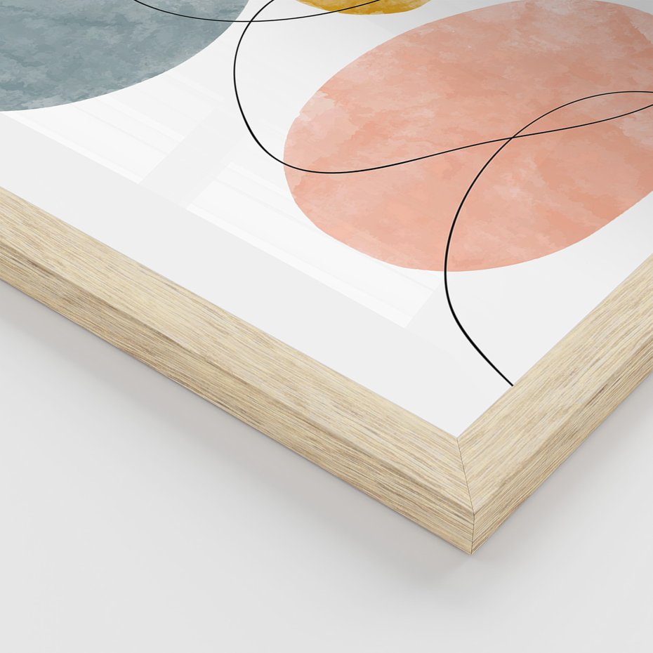 Zestaw obrazy w ramie 30x40 galeria - Abstrakcja, akwarela, plamy - rama drewno