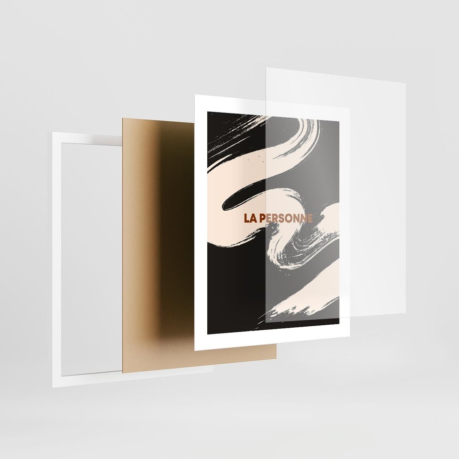 Plakat w ramie 40x50 - Ciemna Abstrakcja - abstrakcja w ciemnych kolorach, czarny - rama biała