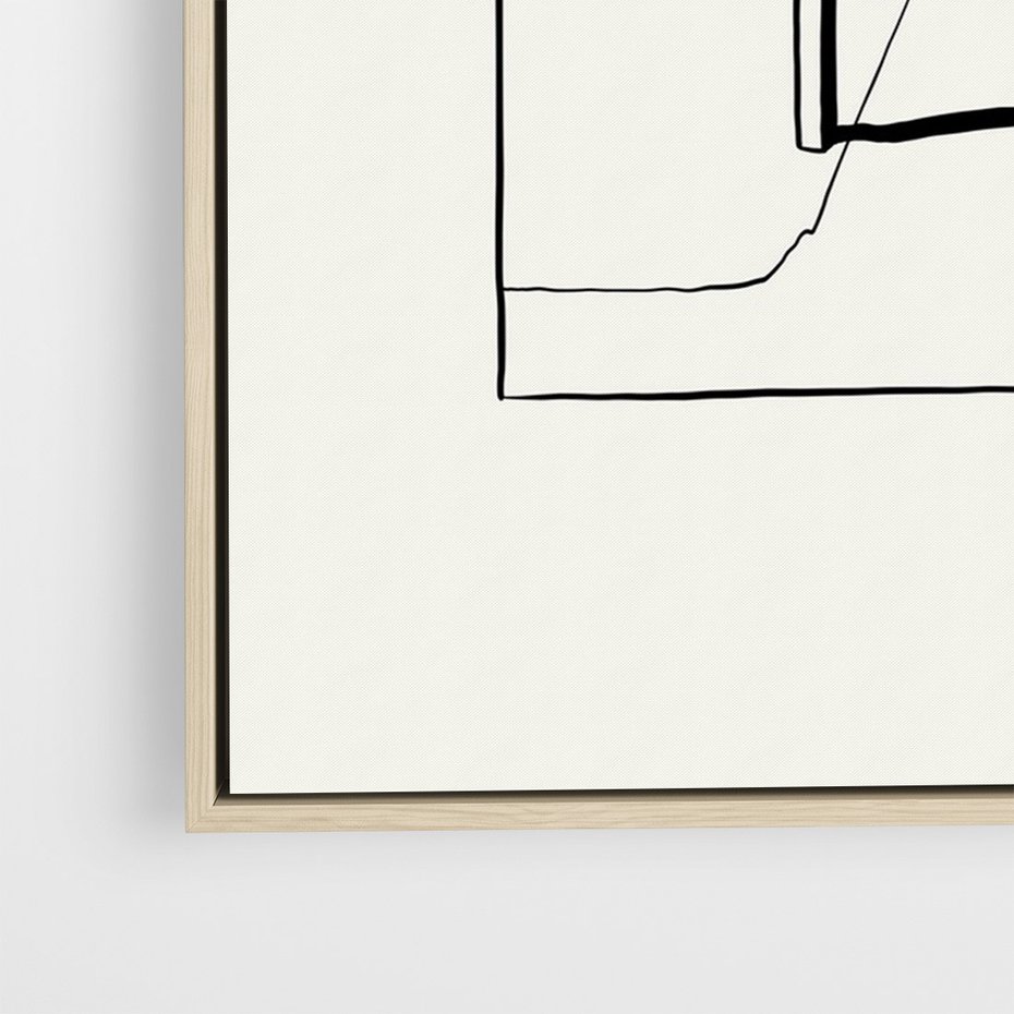 Obraz w ramie 80x120 - Poezja światła i cienia - nowoczesna sztuka, minimalistyczny styl - rama drewno