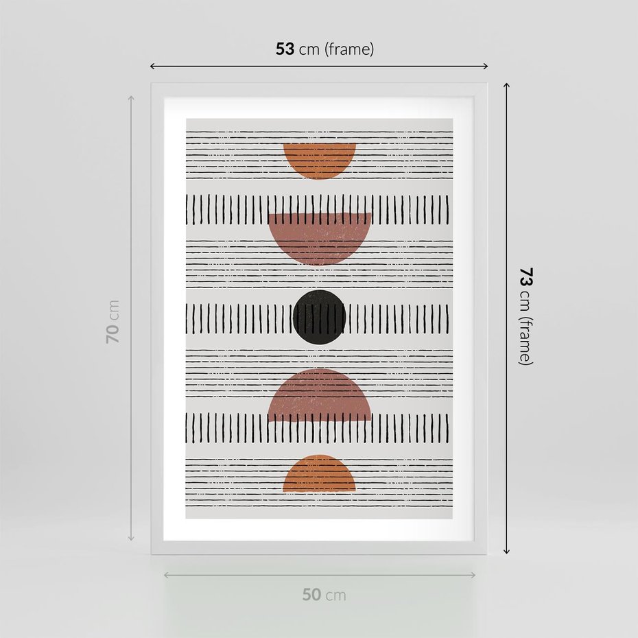 Plakat w ramie 50x70 - Plakat w Stylu Abstrakcji - geometryczna grafika, plakat - rama biała