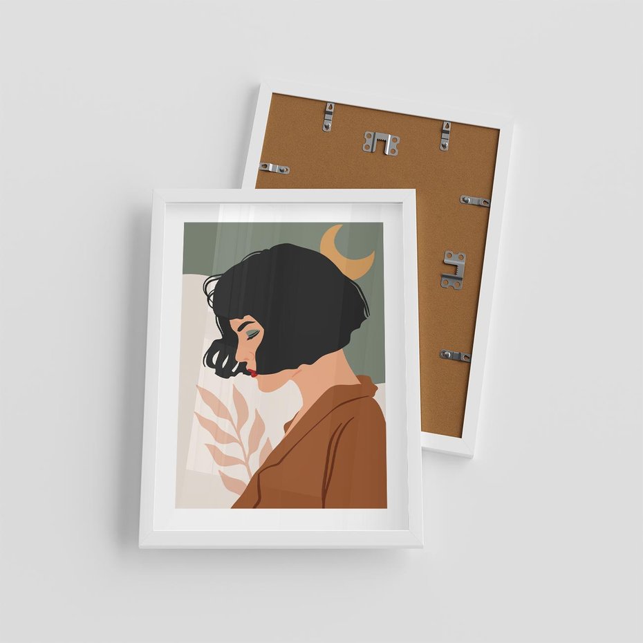 Plakat w ramie 30x40 - Kobieca Pasja - nowoczesny plakat, styl retro - rama biała