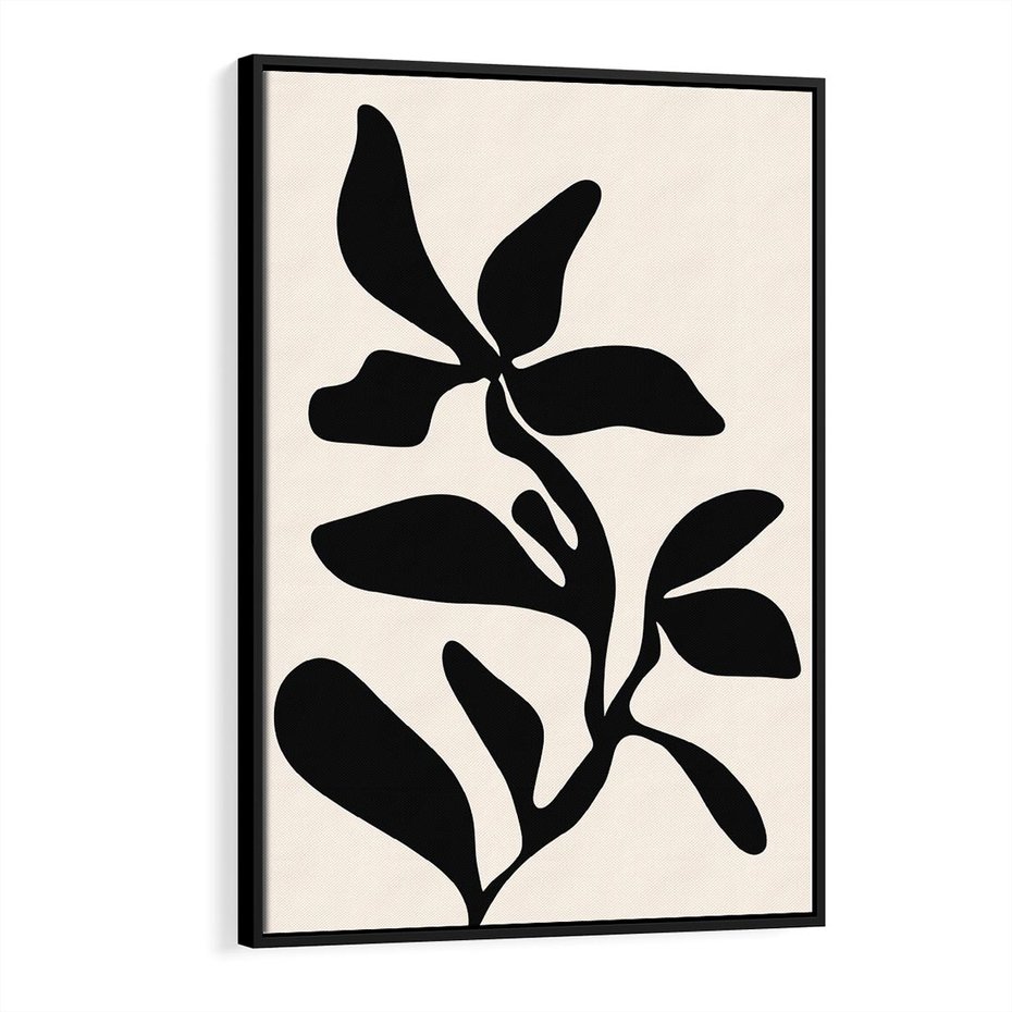 Obraz w ramie 70x100 - Wibracje Akwarelowych Ścieżek - abstrakcyjny minimalistyczna kwiat, czarno biały plakat - rama czarna