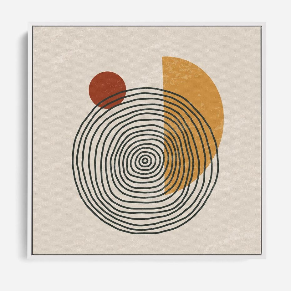 Obraz w ramie 50x50 - Odbicia Wyobraźni - nowoczesna sztuka, minimalizm - rama biała