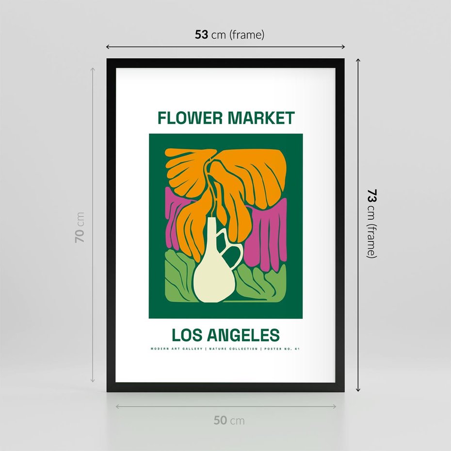 Plakat w ramie 50x70 - Przenikające Kontury - minimalizm, plakat - rama czarna