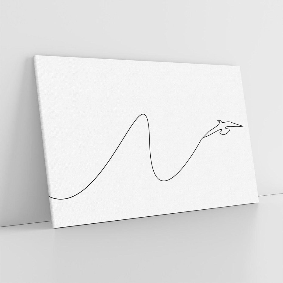 Obraz na płótnie 100x70 - Ptasia Linia - ptak, jaskółka