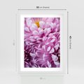Plakat w ramie 30x40 - Fioletowy zawrót głowy - kwiat, różowy kwiat - rama biała