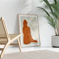 Plakat w ramie 30x40 - Kobieca Sylwetka w Stylu Modernistycznym - modernistyczny pakat, kobieca sylwetka - rama drewno
