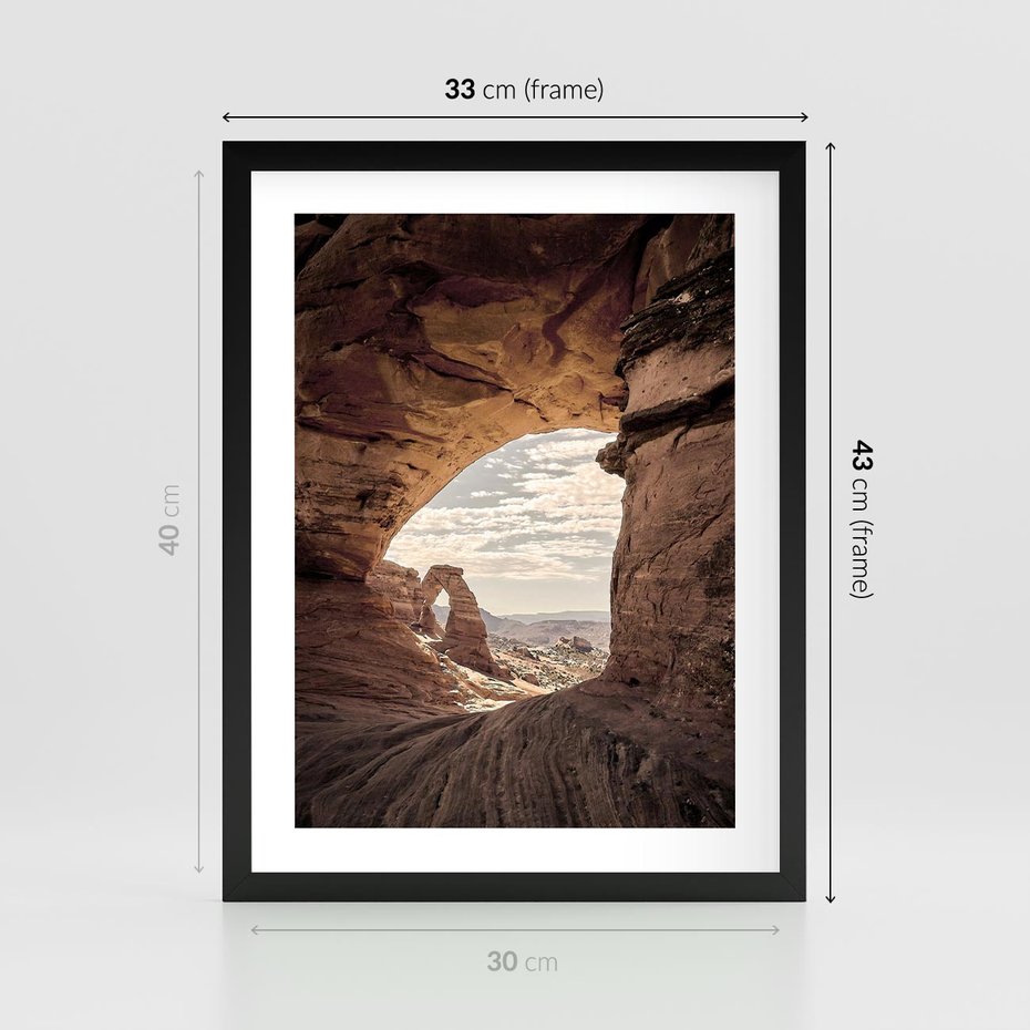 Plakat w ramie 30x40 - Kanionowy Labirynt - pustynia, skały - rama czarna
