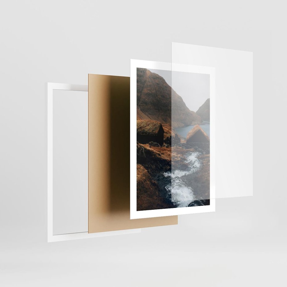 Plakat w ramie 50x70 - Spokój Natury - skandynawski, pejzaż - rama biała