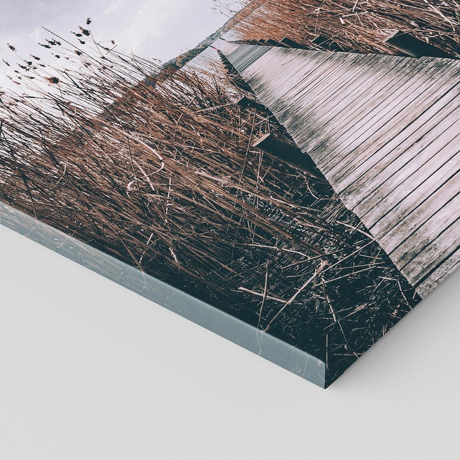 Obraz na płótnie 80x80 - Mglisty krajobraz - pomost, morze