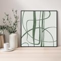 Obraz w ramie 50x50 - Zielony Spokój - zielona abstrakcja, spokojny plakat - rama czarna