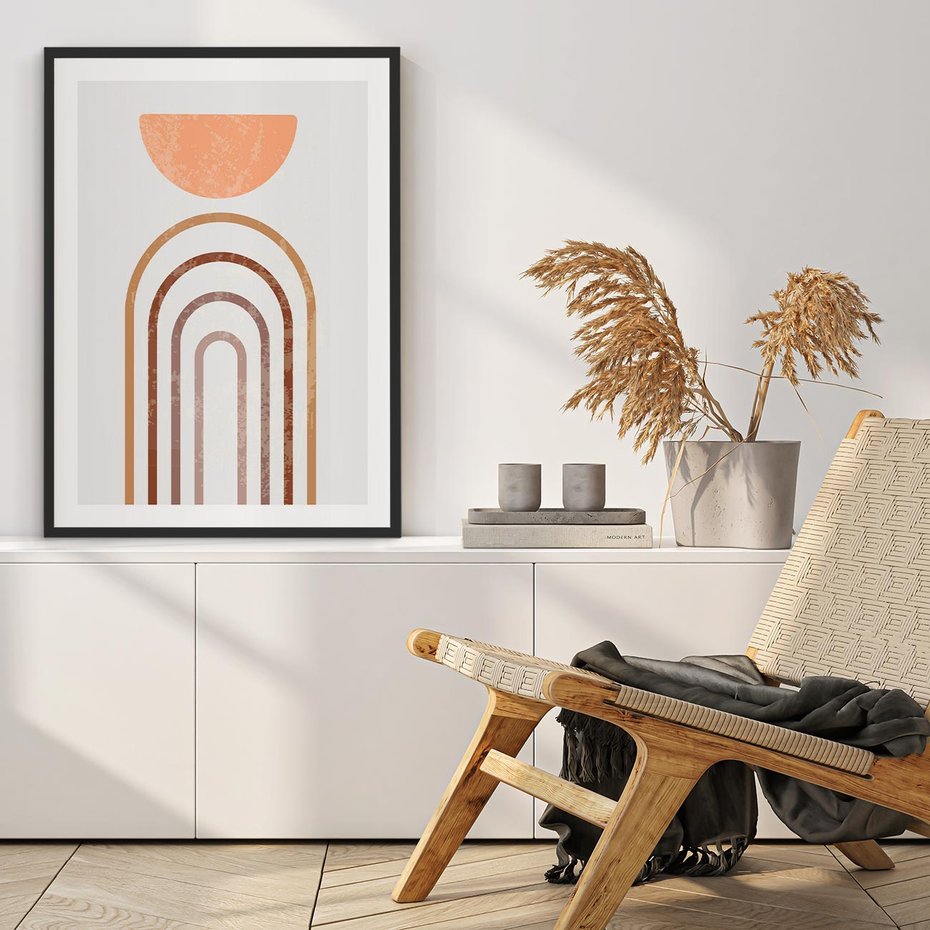 Plakat bez ramy 50x70 - Geometryczny Blask Złota - grafika, złoto