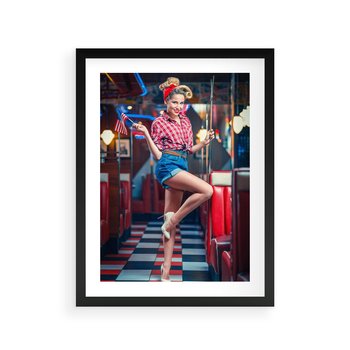 Plakat w ramie 30x40 - Czas Wstecz - retro, restauracja - rama czarna