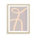 Plakat w ramie 50x70 - Beżowe Boho Zaplątanie - minimalistyczny obraz, nowoczesny - rama drewno