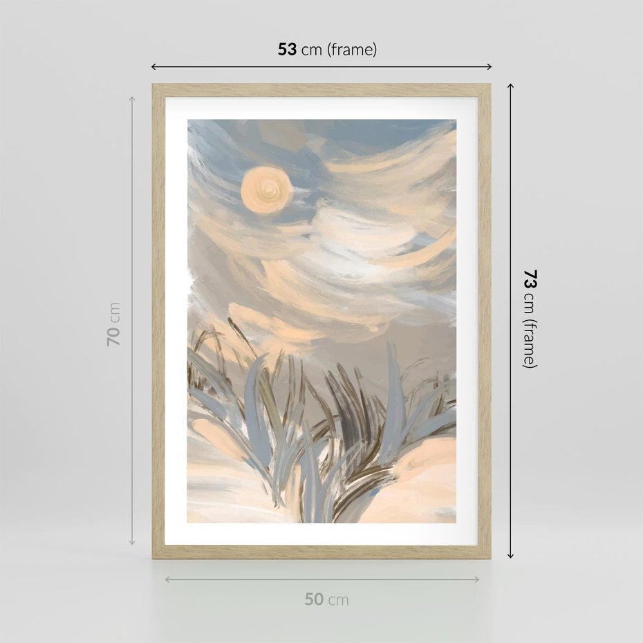 Plakat w ramie 50x70 - Światłości Taniec - akwarela, obraz - rama drewno