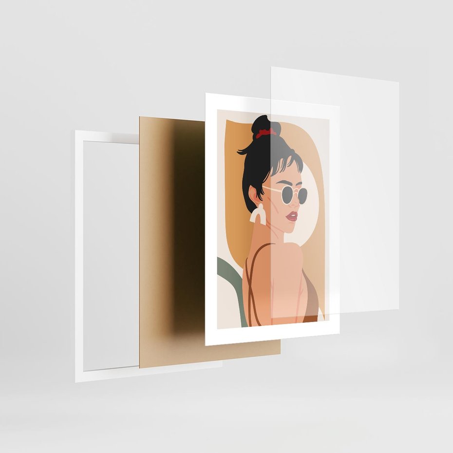 Plakat w ramie 30x40 - Kobieca Przenikliwość - nowoczesny plakat, styl retro - rama biała