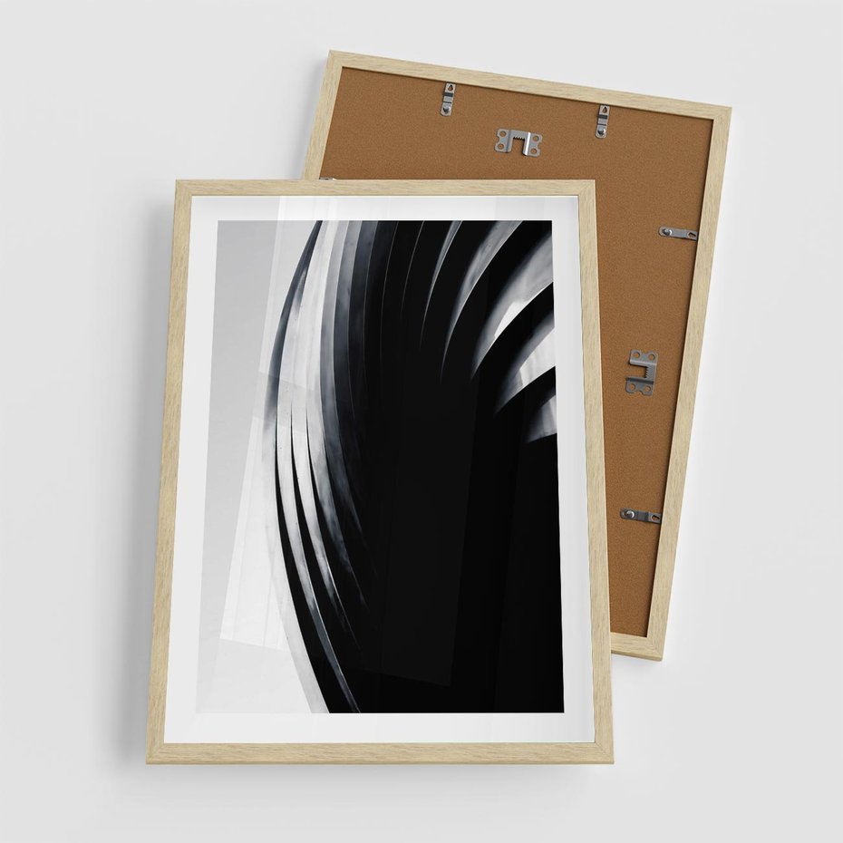 Plakat w ramie 50x70 - Awangarda w Kontraście - architektura, nowoczesne formy - rama drewno