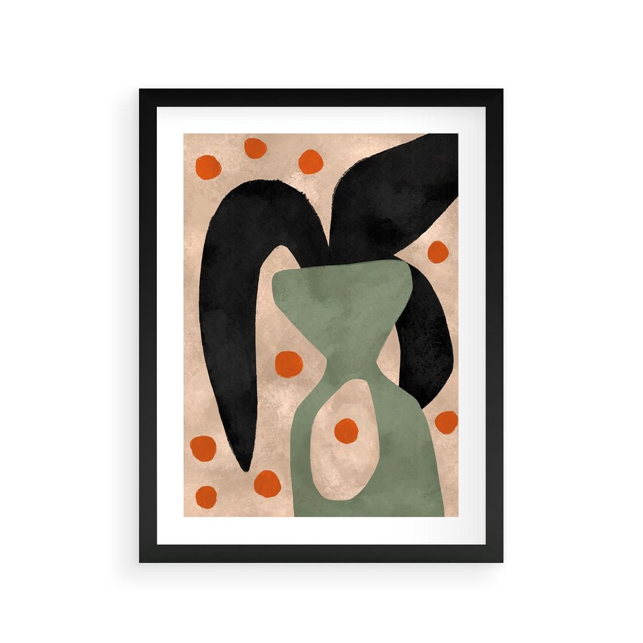 Plakat w ramie 30x40 - Impresje Boho - abstrakcyjny obraz, plakat - rama czarna