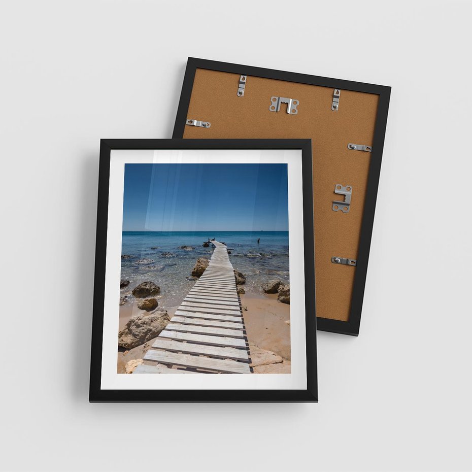 Plakat w ramie 40x50 - Oaza spokoju - plaża, morze - rama czarna