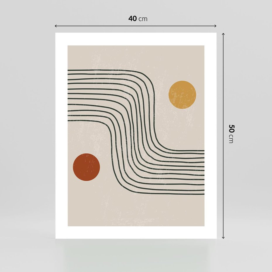 Plakat bez ramy 40x50 - Czysta Refleksja - abstrakcyjna sztuka, boho kształty