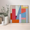 Obraz w ramie 80x80 - Migotliwe Nastroje Kształtów - różne geometryczne formy, olejny obraz - rama drewno