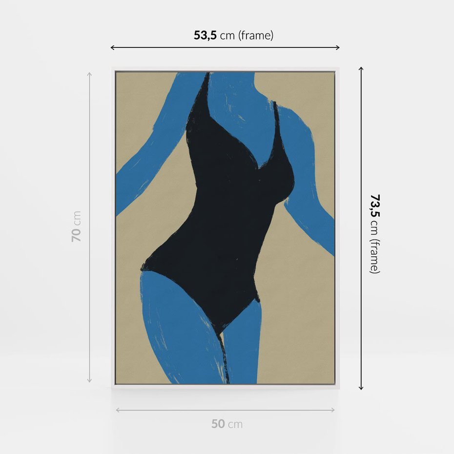 Obraz w ramie 50x70 - Zaklęta Kompozycja - abstrakcyjny plakat, nowoczesna sztuka - rama biała