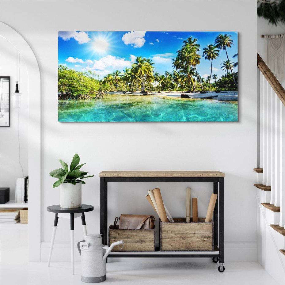 Obraz na płótnie 100x50 - Rajskie wakacje na plaży - plaża, wakacje