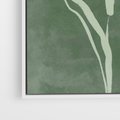 Obraz w ramie 50x70 - Zielony Oddech - zielona abstrakcja, zgaszona zieleń - rama biała